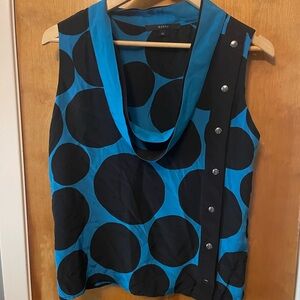 Gucci Black and Blue Polka Dot Tank Top